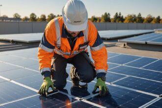 Système photovoltaïque installé sur un toit avec protection étanche