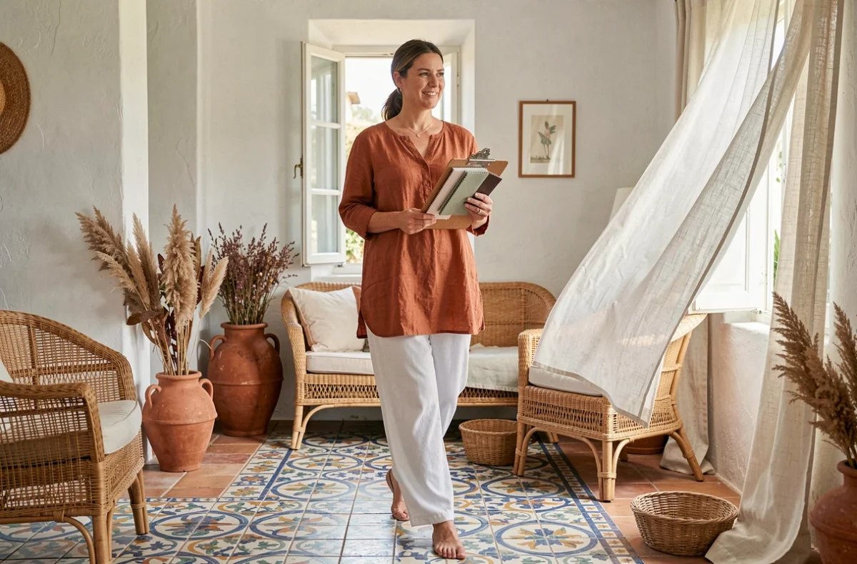 Décoratrice de l'Agence Cocoon dans un salon décoré avec style à Mèze