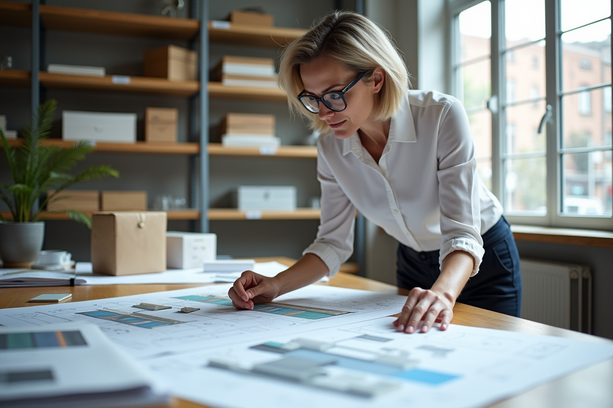 Architecte compare des plans d