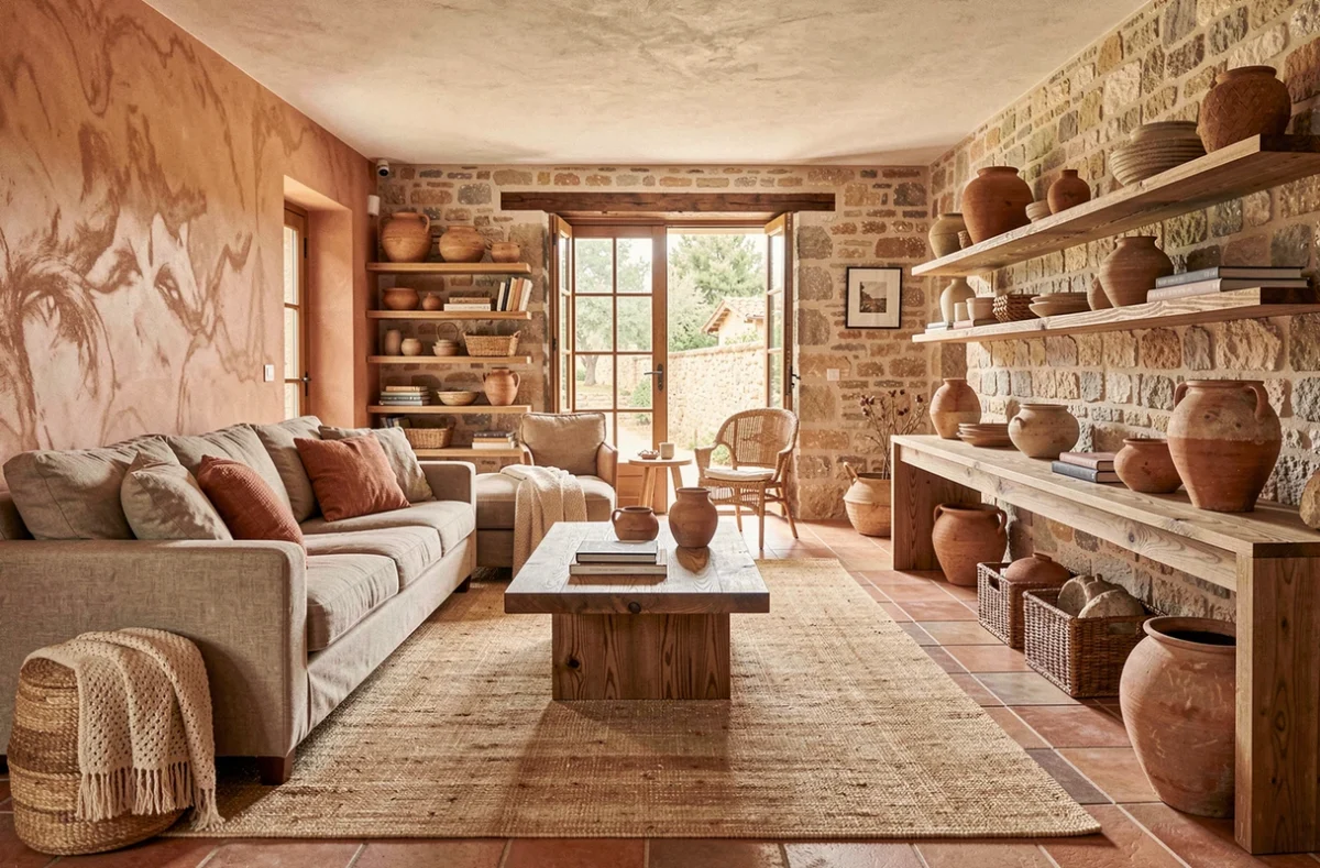 Salon décoré avec style dans l'Hérault, illustrant les tendances de la décoration d'intérieur dans la région en 2026