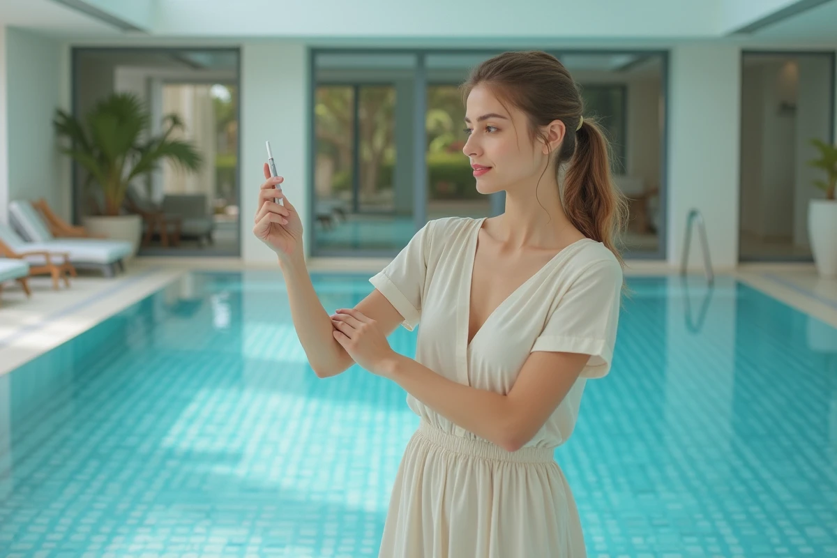 Jeune femme contrôlant la qualité de l